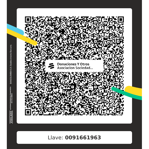 Código QR para donaciones a la Asociación Sociedad San Vicente de Paúl. Bancolombia, llave 0091661963.